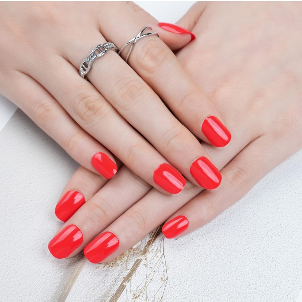 BUNDLE ANY 3 FOR $25 Passion Red- Press on Gel Nails- New Set with 24 pieces 💅